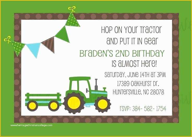 Free John Deere Invitation Template Of John Deere Birthday Party Invitation Templates Best