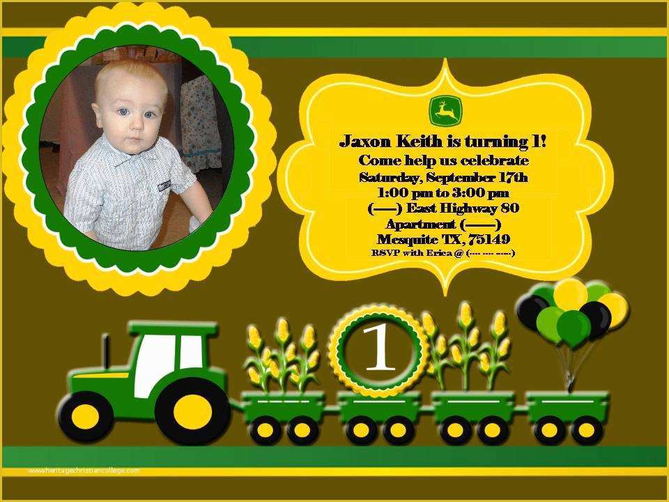 Free John Deere Invitation Template Of John Deere Party Invitations John Deere Party Invitations