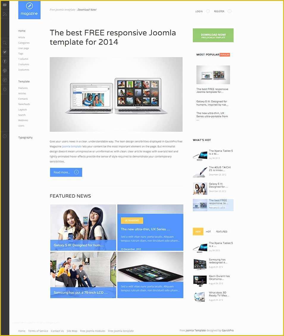 Free Joomla 3.0 Templates Of 25 Blog Style Website Templates