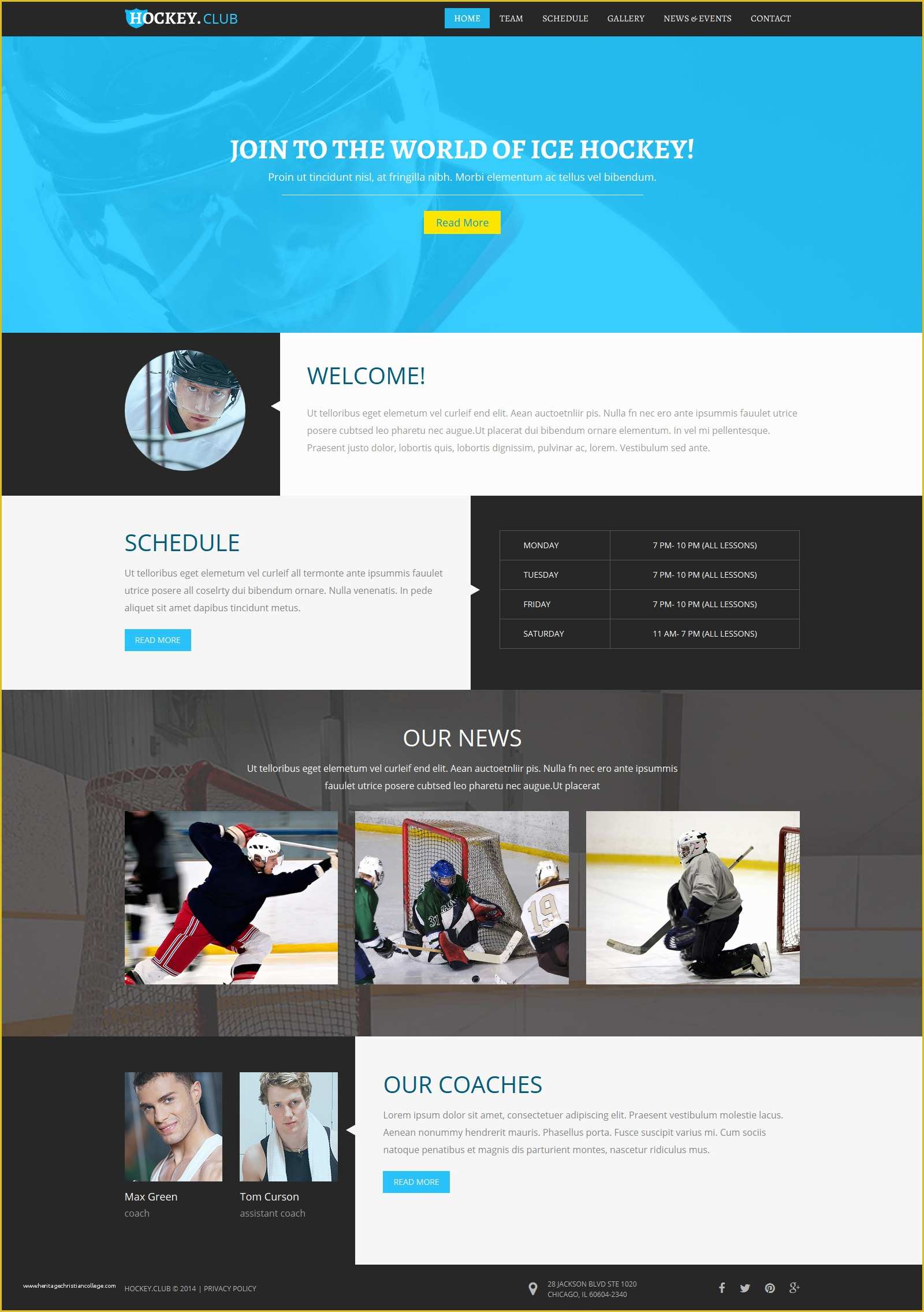 Free Joomla 3.0 Templates Of Hockey Responsive Joomla Template