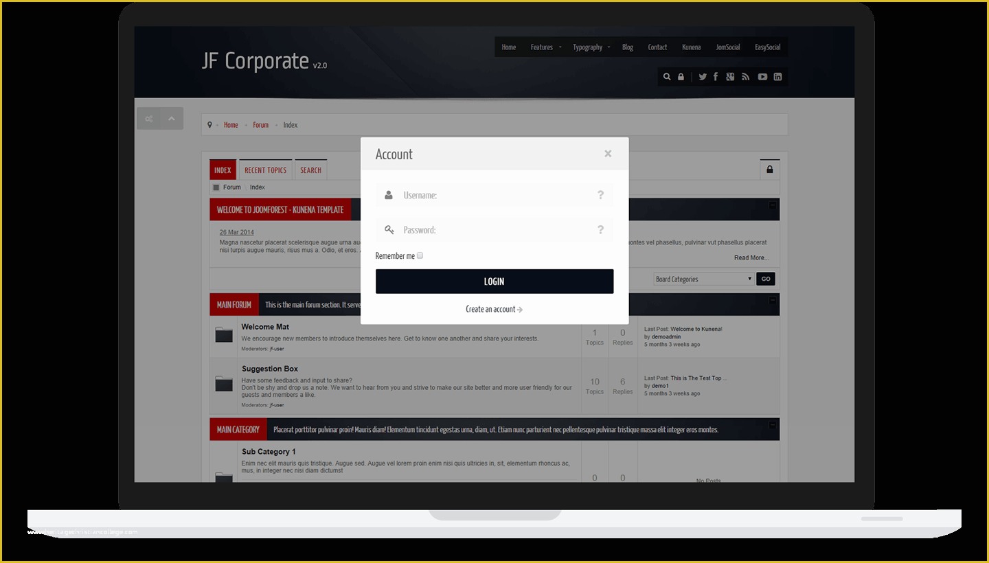 Free Joomla 3.0 Templates Of Jf Corporate Best Free Kunena Template