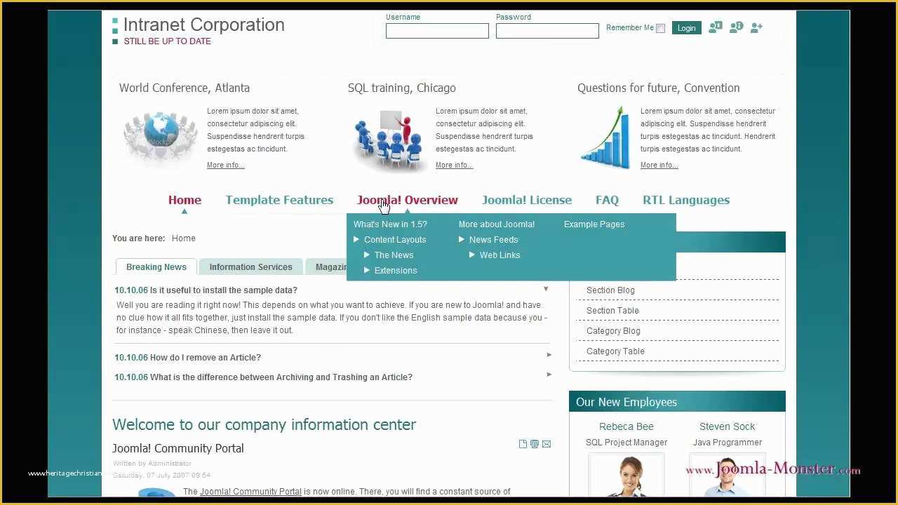 Free Joomla 3.0 Templates Of Joomla 1 5 Template Jm Intranet Corporation