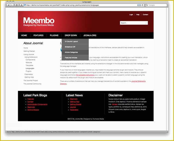 Free Joomla 3.0 Templates Of Meembo Red Free Template for Joomla 3 0 White Light