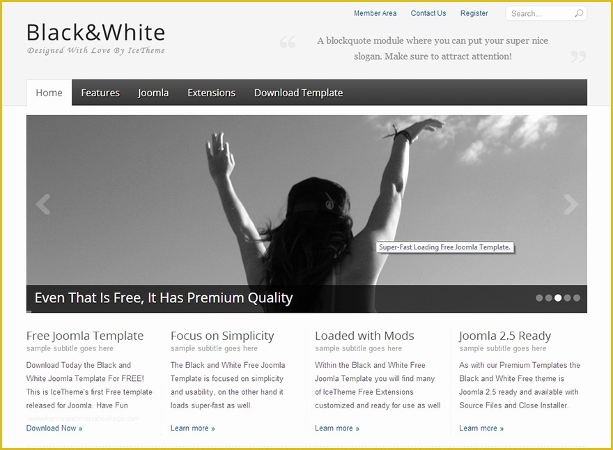 Free Joomla 3.0 Templates Of Template Black White for Joomla 2 5 • Rizvn