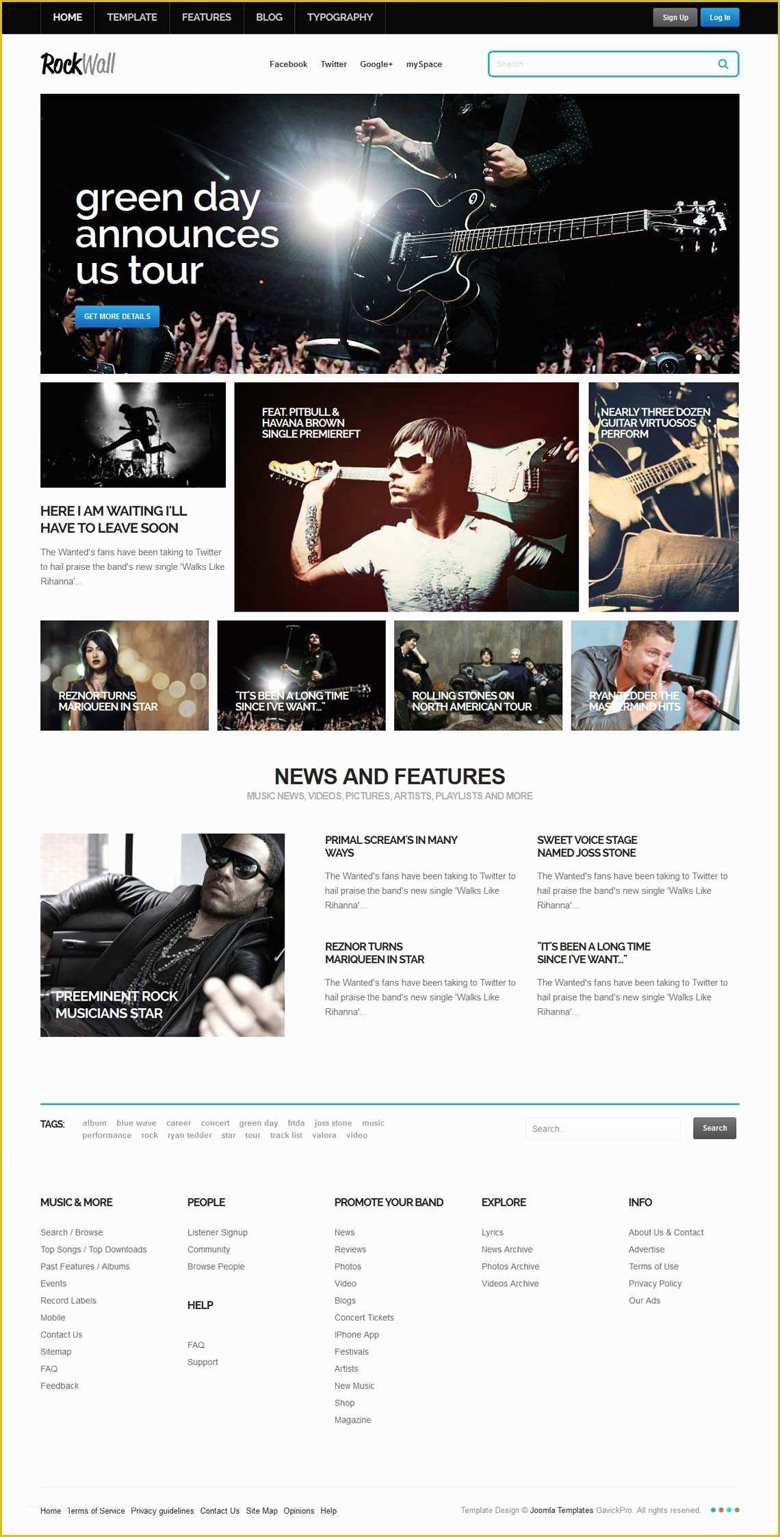 Free Joomla 3.6 Templates Of Rockwall Joomla Template for Bands & Musicians