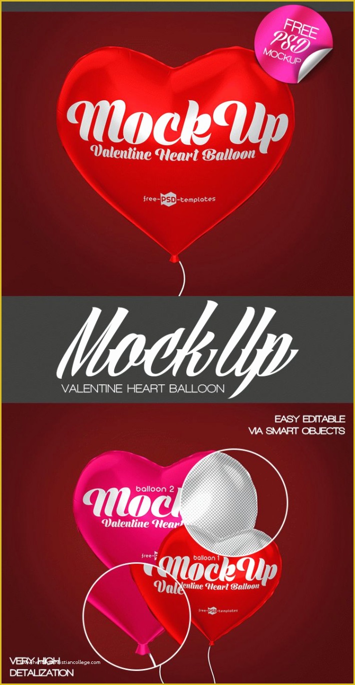 Free Joomla 3.8 Templates Of Valentine Heart Balloon Mockup Psd Template Age themes