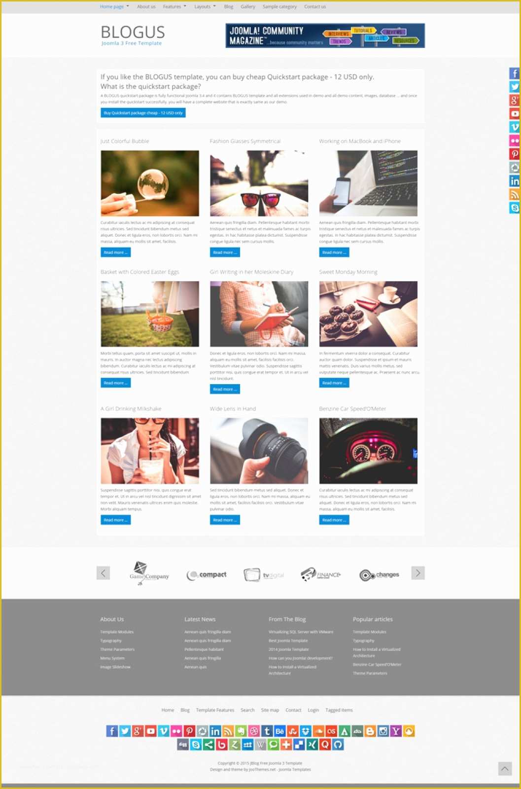 Free Joomla 3 Templates Of Blogus Free Joomla 3 Responsive Bootstrap Template