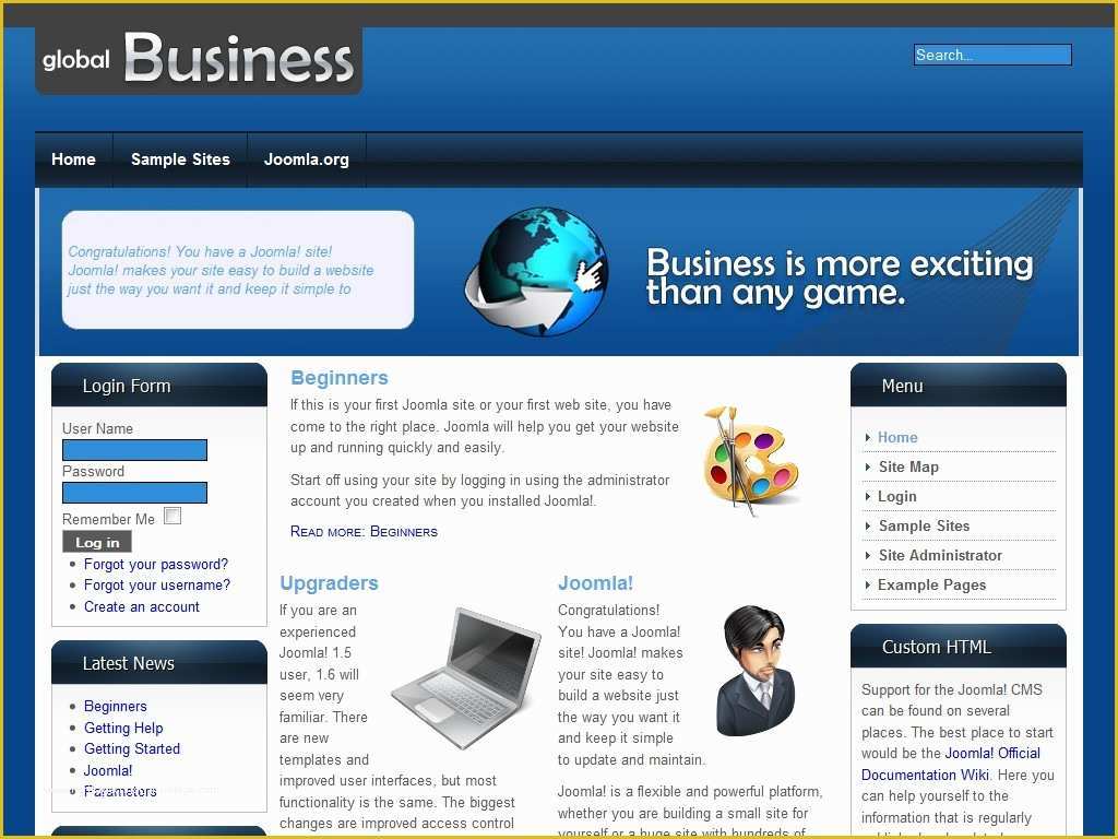 Free Joomla 3 Templates Of Globalbusiness Free Joomla 1 6 Template Free Website