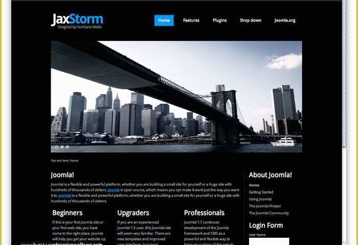 Free Joomla 3 Templates Of Jaxstorm Black Free Template for Joomla 3 0 Black