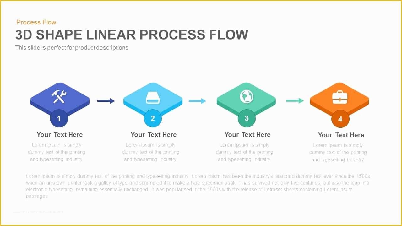 Free Keynote organization Chart Template Of 3d Shape Linear Process Flow Powerpoint and Keynote