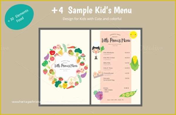 Free Kids Menu Template Of 20 Sample Kids Menu Templates