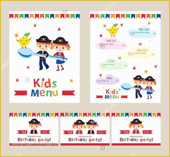 Free Kids Menu Template Of 21 Birthday Menu Templates Psd Eps Indesign