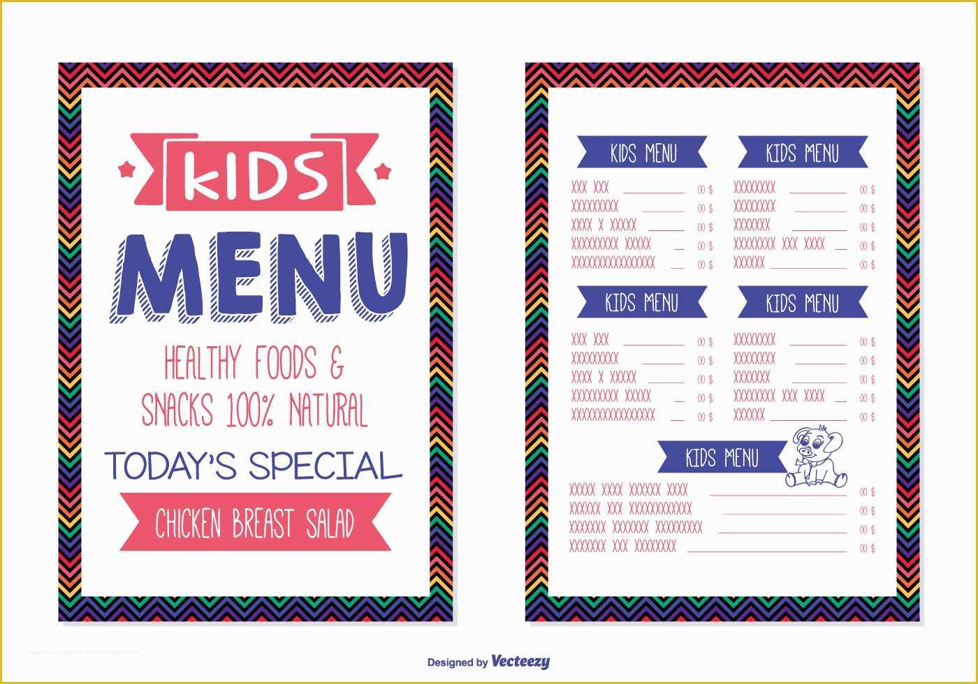 Free Kids Menu Template Of Kids Menu Template Download Free Vector Art Stock