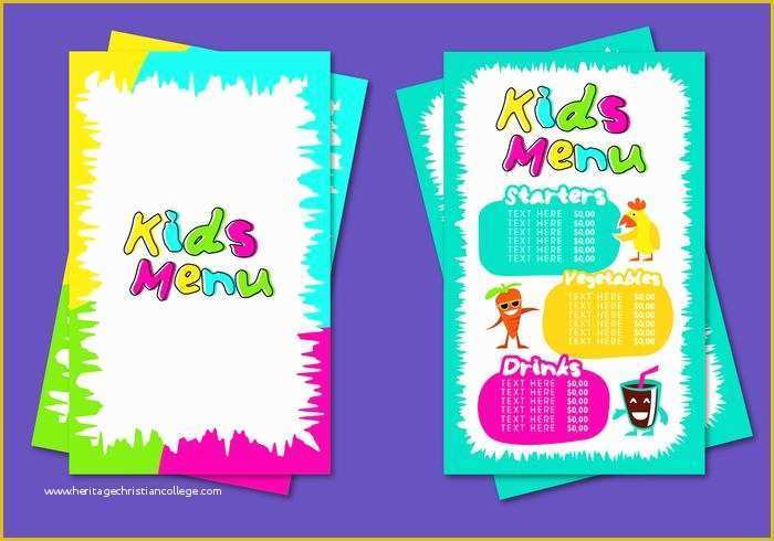 Free Kids Menu Template Of Kids Menu Template Vector Download Free Vector Art