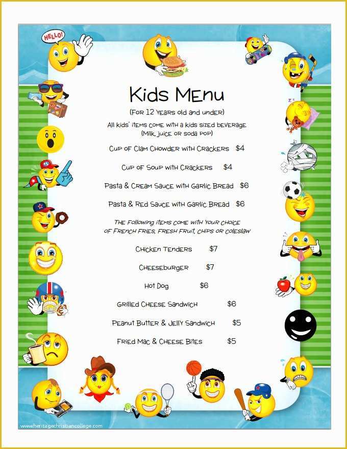 Free Kids Menu Template Of Kids Menu Templates – 26 Free Psd Eps Documents Download