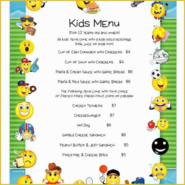 Free Kids Menu Template Of Kids Menu Templates – 26 Free Psd Eps Documents Download