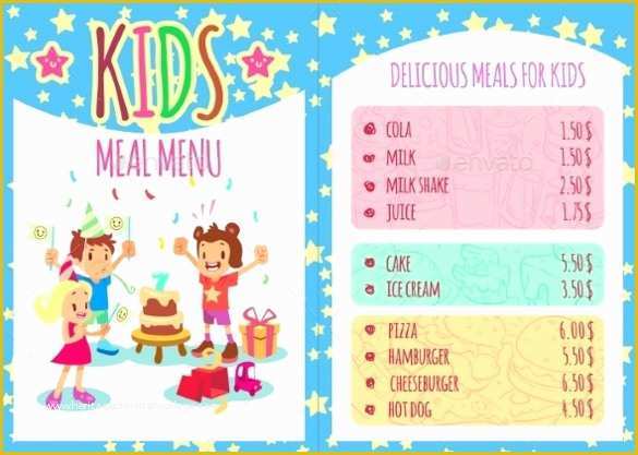 Free Kids Menu Template Of Kids Menu Templates – 26 Free Psd Eps Documents Download