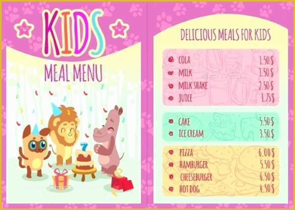 Free Kids Menu Template Of Kids Menu Templates – 26 Free Psd Eps Documents Download