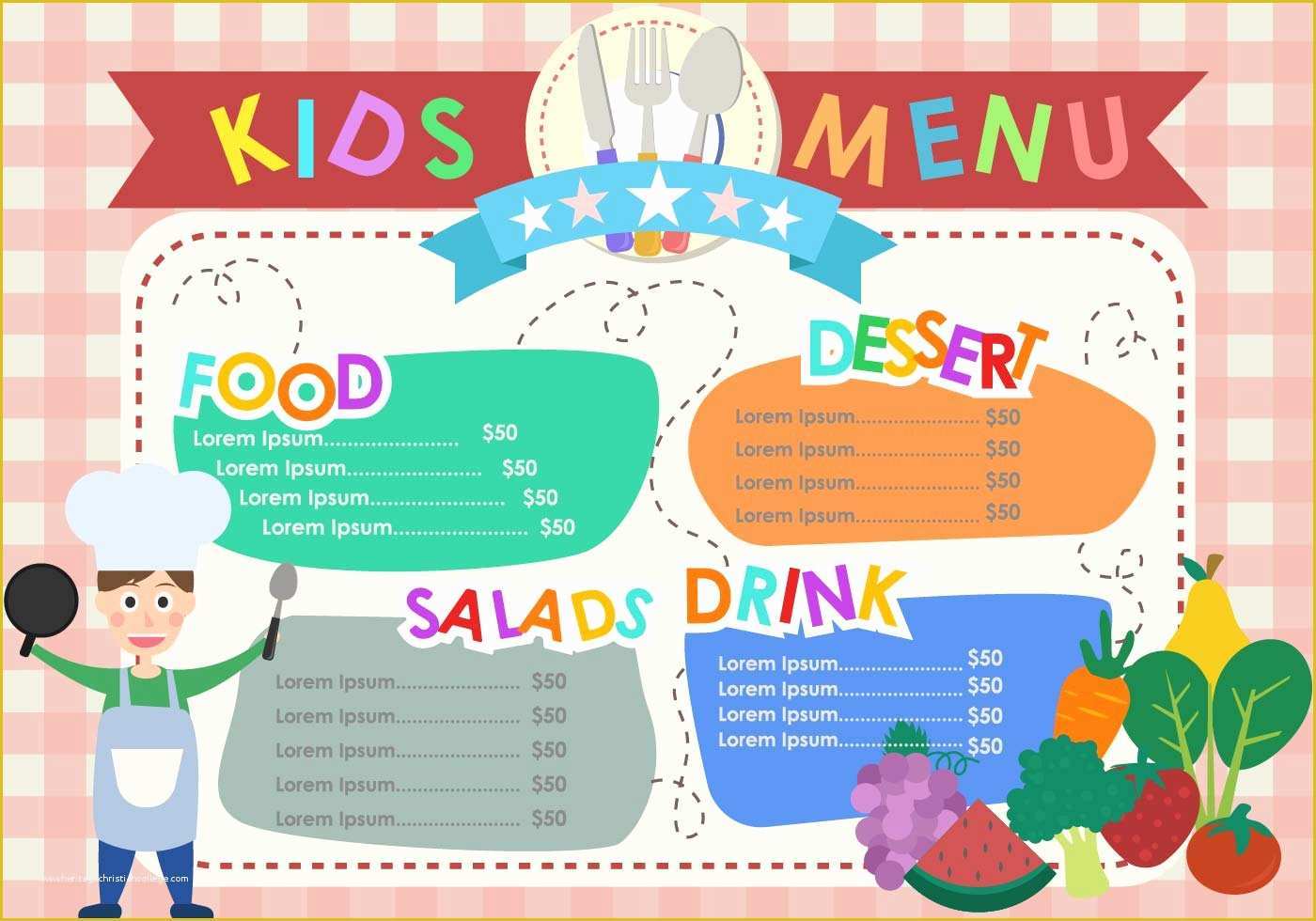 Free Kids Menu Template Of Kids Menu Templates Download Free Vector Art Stock