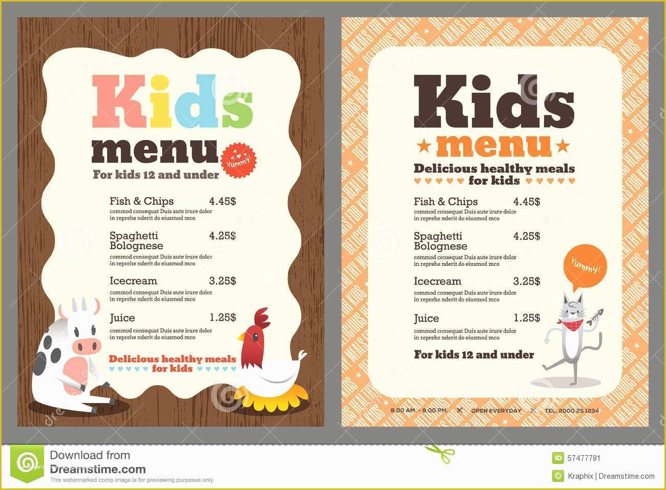 Free Kids Menu Template Of Kids Menu Vector Template Stock Vector Illustration Of