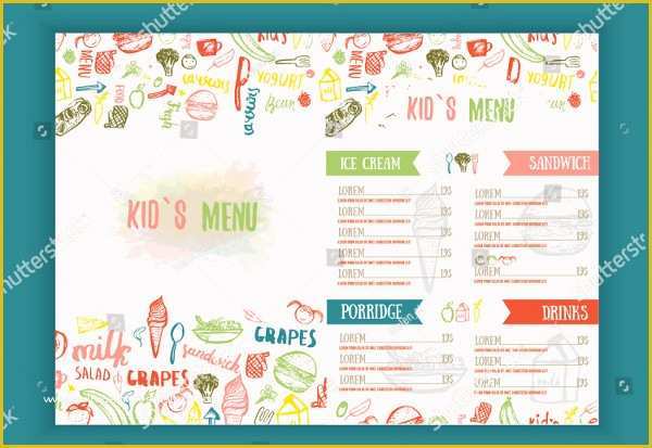 Free Kids Menu Template Of Printable Kids Menu Template 27 Free & Premium Download