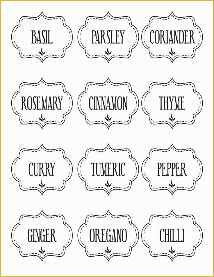 Free Label Printing Template Of Free Printable Kitchen Spice Labels