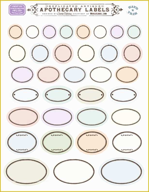 Free Label Printing Template Of Free Printable Vintage Round and Oval ornate Blank Labels