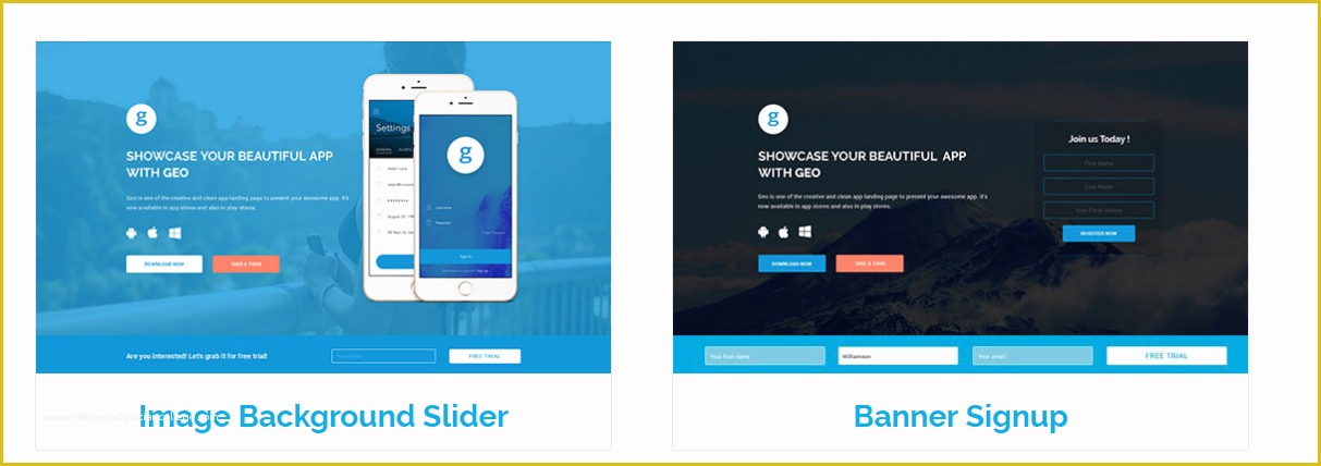 Free Landing Page Templates 2017 Of Download Geo Bootstrap 3 App Landing Page Template Free