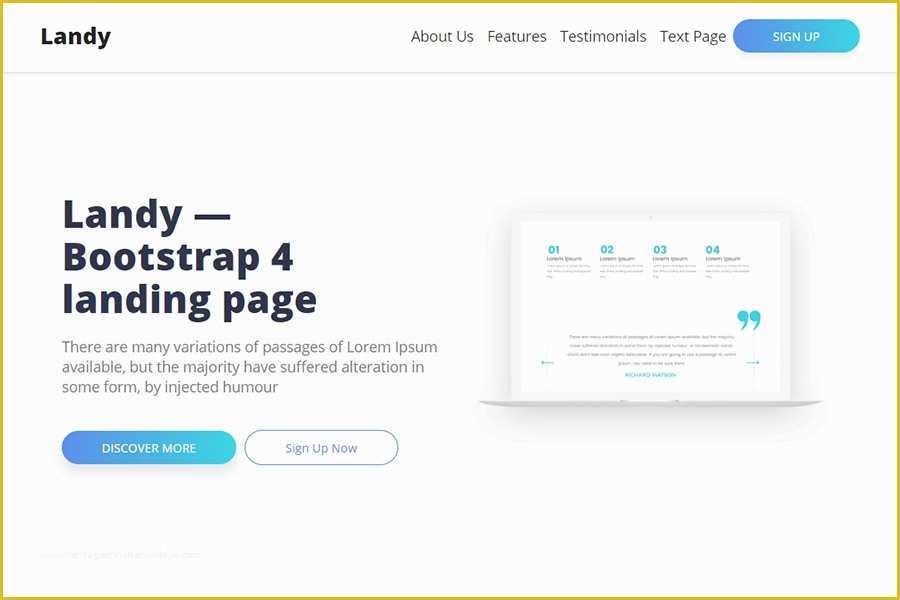 Free Landing Page Templates Bootstrap Of Landy Free Bootstrap 4 Landing Page 6 Colours Scss Files