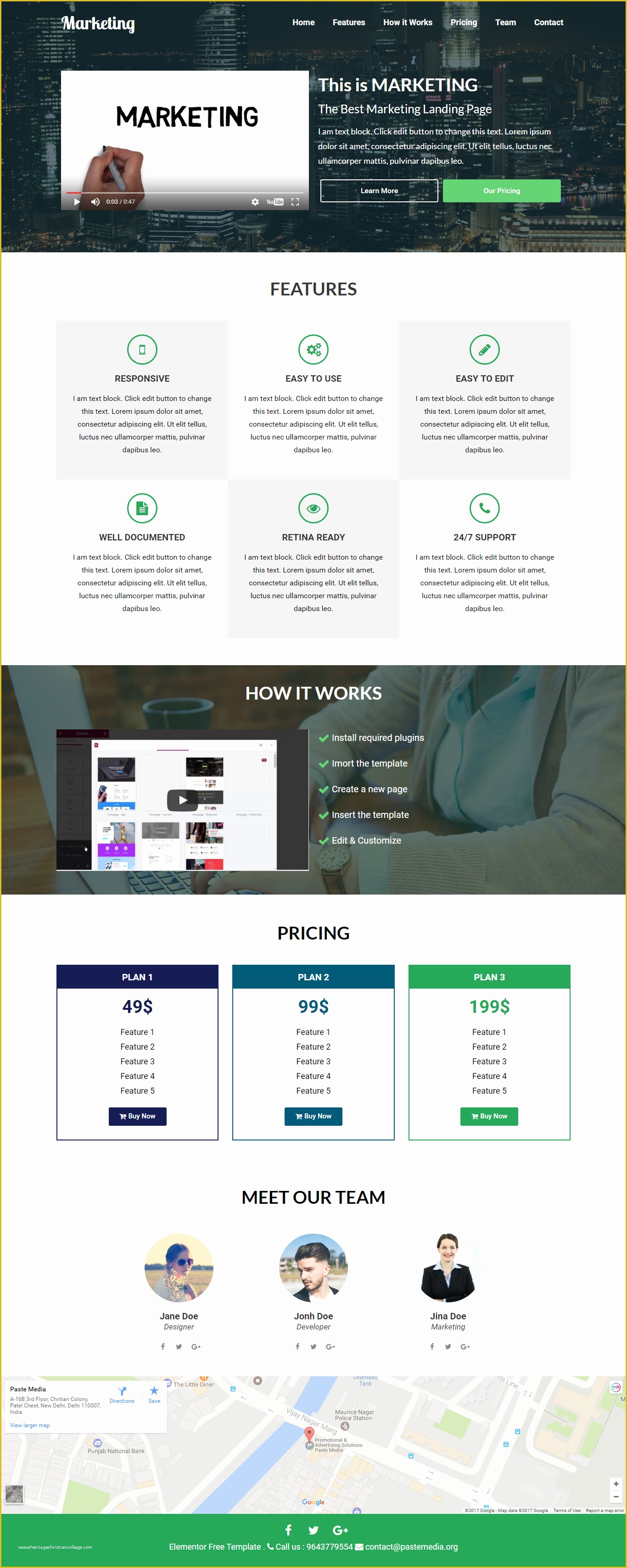 Free Landing Page Templates Wordpress Of Elementor Free Template for Marketing Landing Page