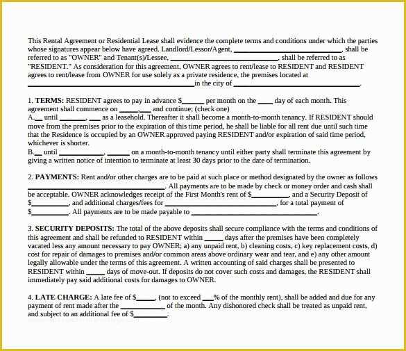 Free Landlord Lease Agreement Template Of 7 Landlord Lease Agreements – Samples Examples &amp; formats