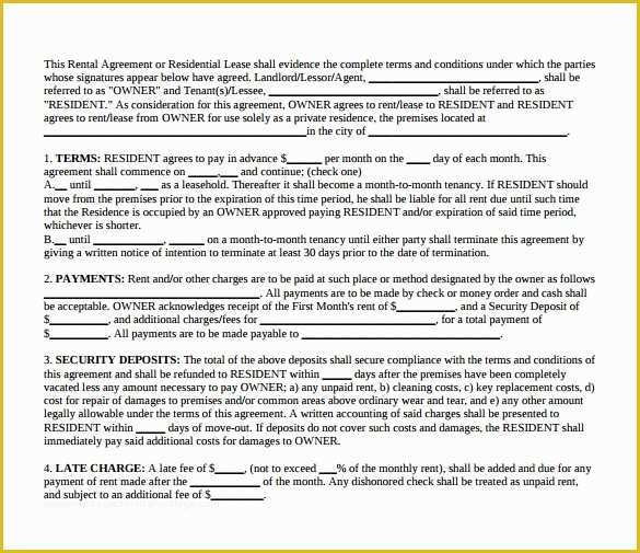 Free Landlord Lease Agreement Template Of 7 Landlord Lease Agreements – Samples Examples & formats