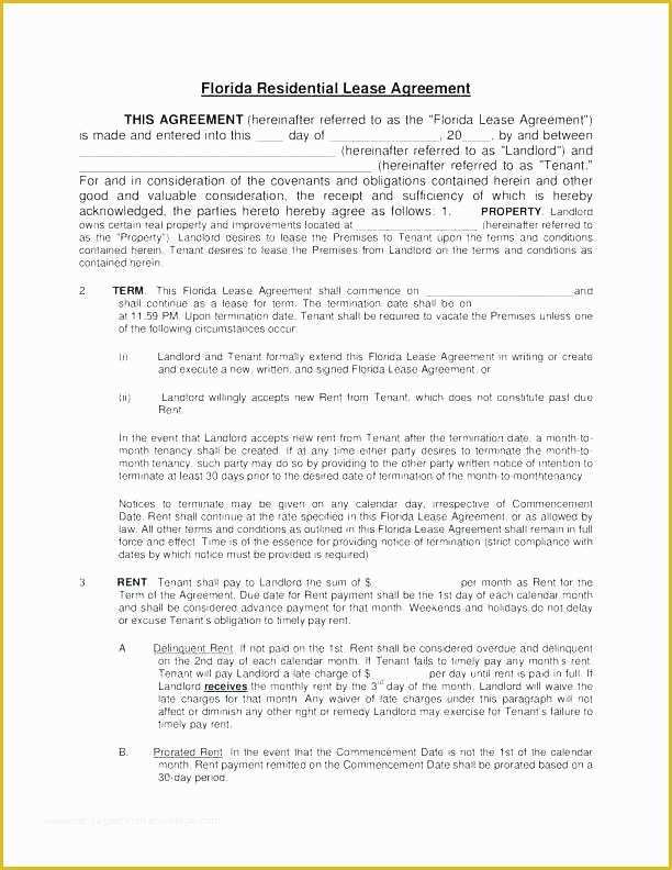 Free Landlord Lease Agreement Template Of Free Residential Lease Template