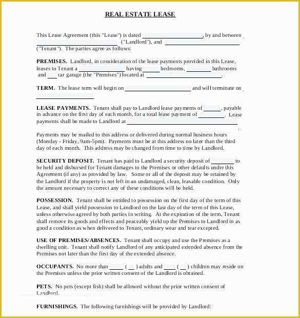 Free Landlord Lease Agreement Template Of Landlord Rental Agreement Template Real Estate Lease