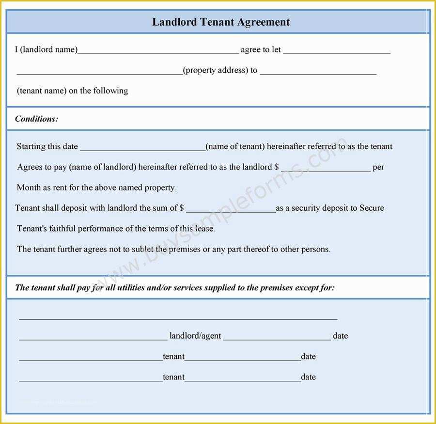 Free Landlord Lease Agreement Template Of Landlord Tenant Agreement form