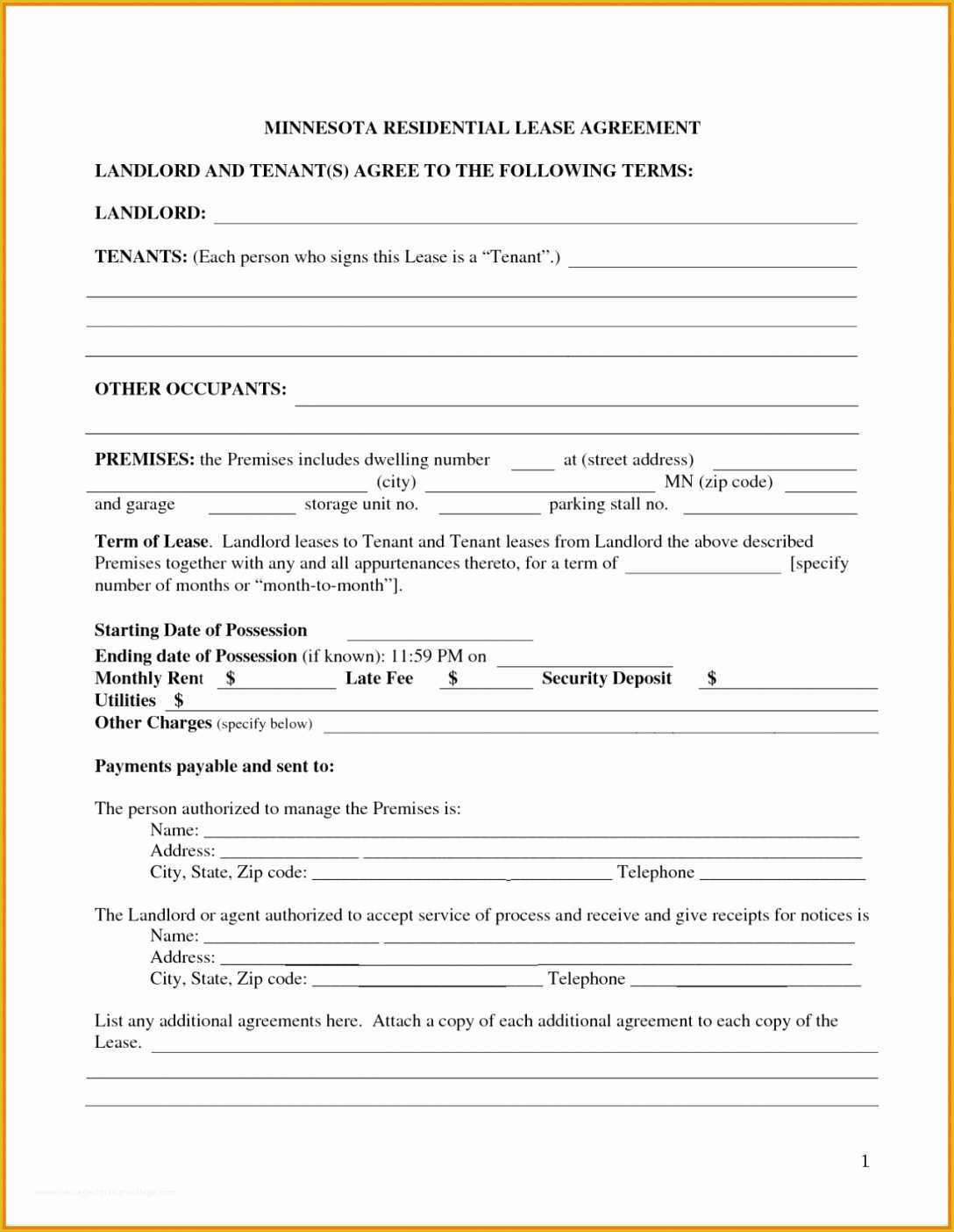 Free Landlord Lease Agreement Template Of Landlord Tenant Agreement Template