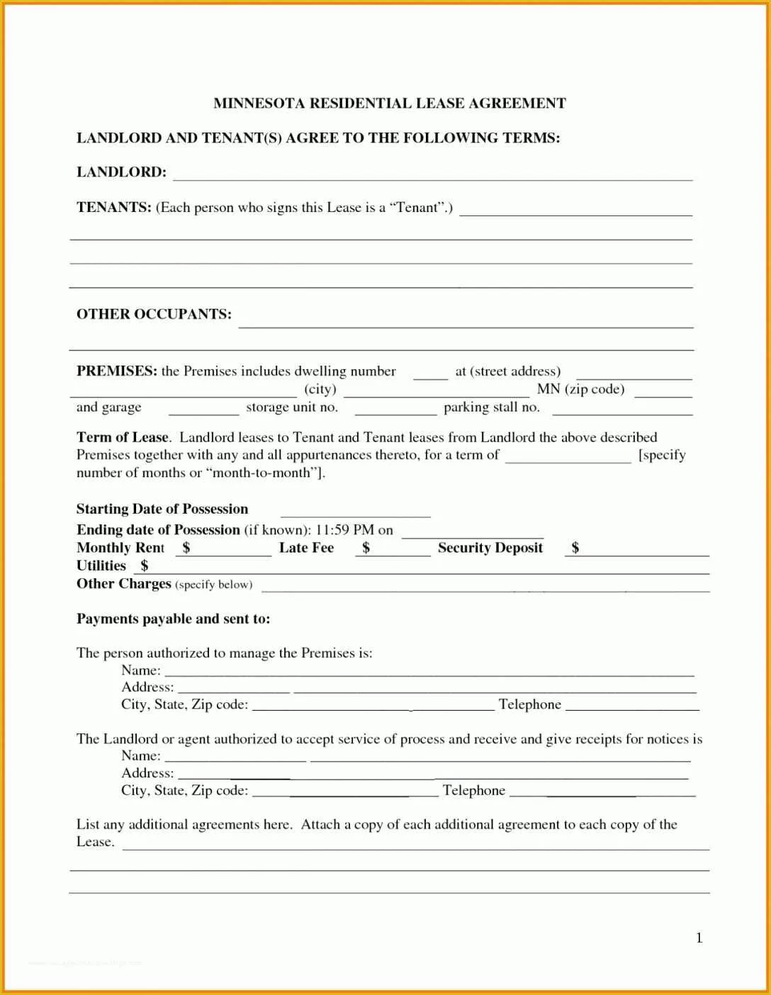 Free Landlord Lease Agreement Template Of Landlord Tenant Agreement Template