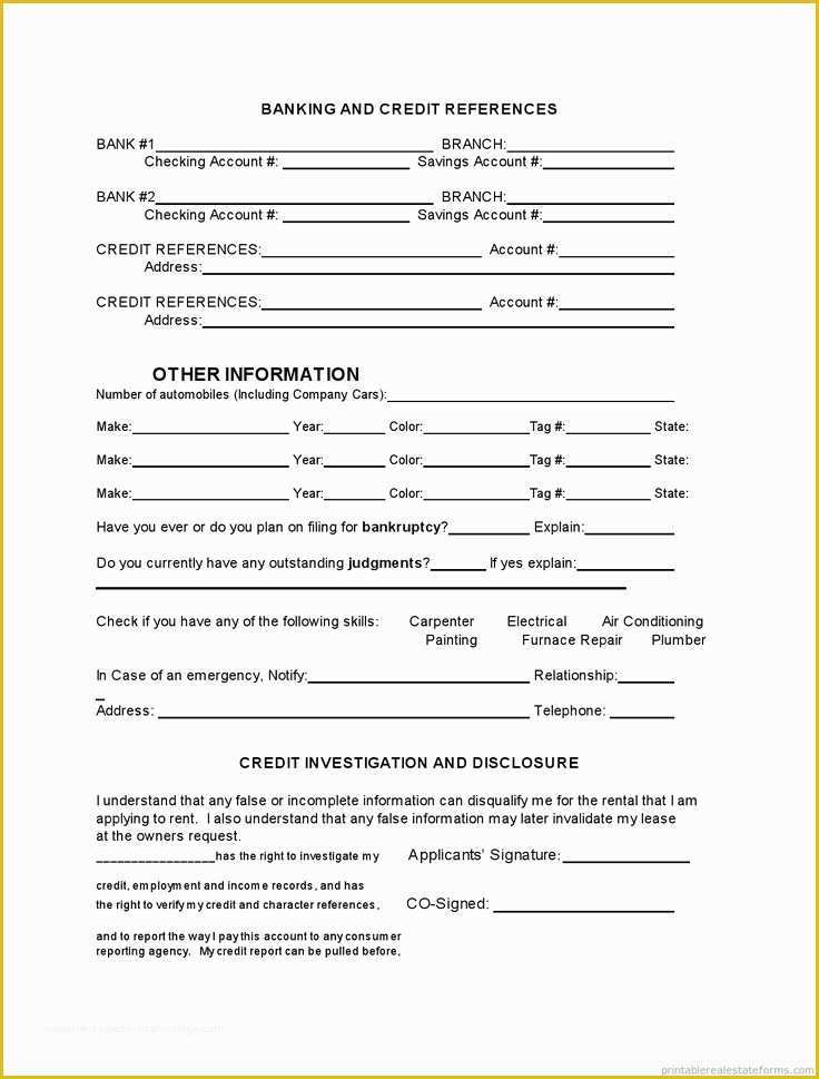 Free Landlord Lease Agreement Template Of Printable Tenant Rental Application Template 2015