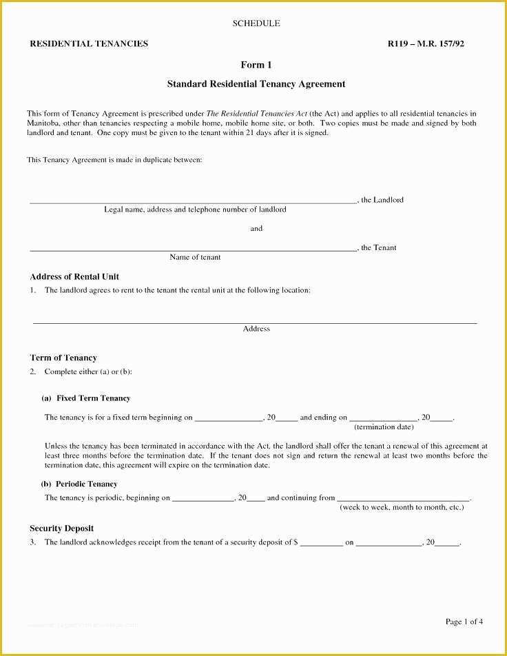 Free Landlord Lease Agreement Template Of Residential Tenancy Agreement for Tenants Landlords Blank
