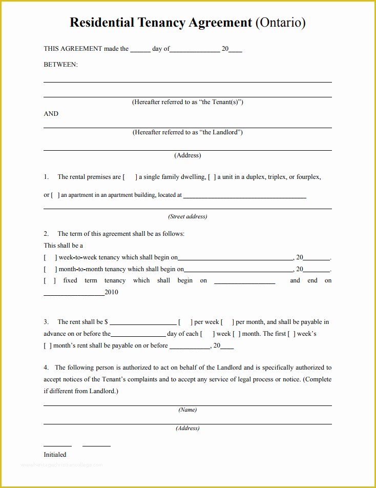 Free Landlord Lease Agreement Template Of Tenancy Agreement Templates 