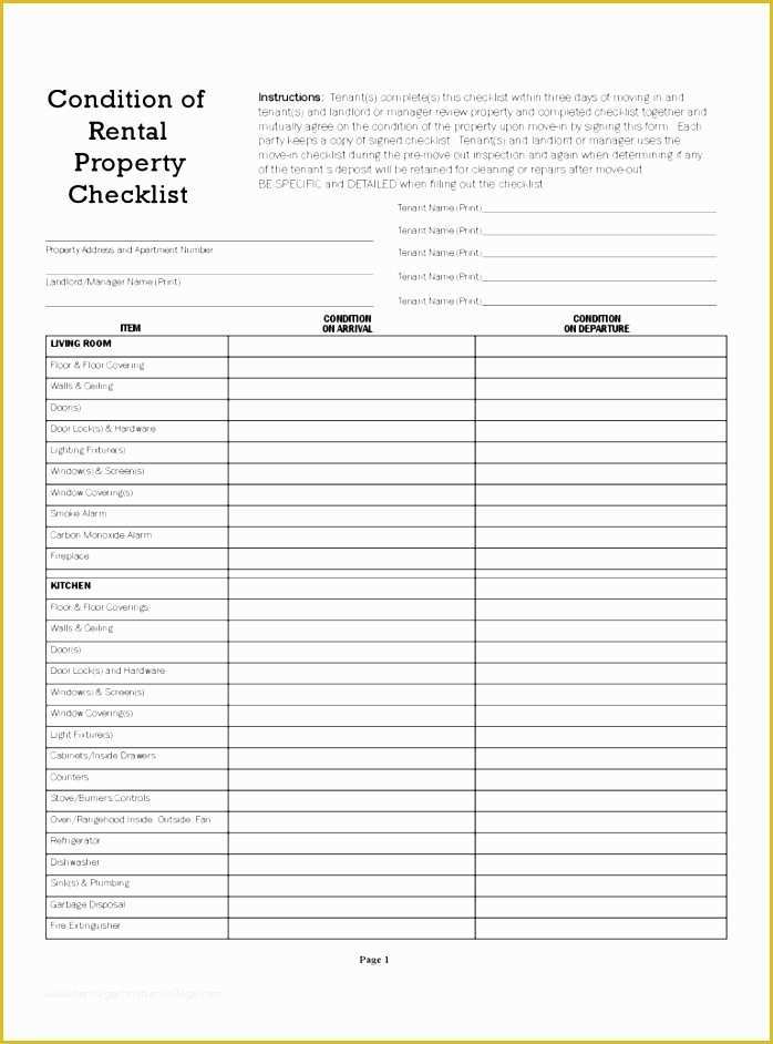 Free Landlord Templates Of 10 Inspection Sheet Template Excel Exceltemplates
