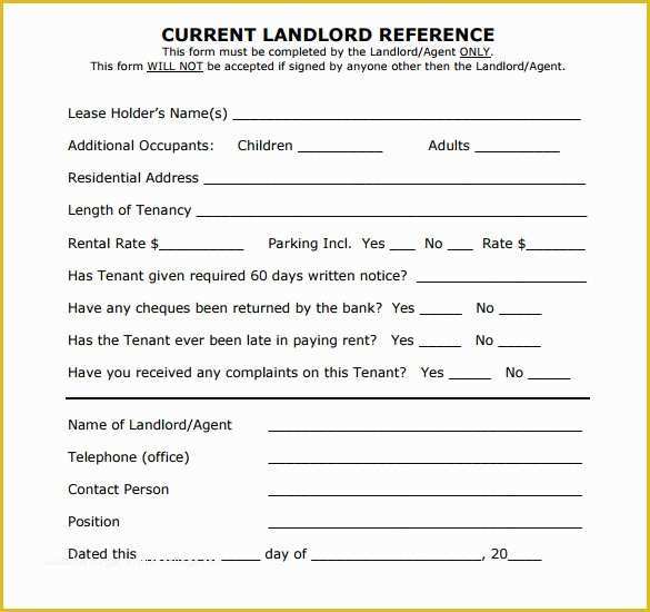Free Landlord Templates Of 10 Landlord Reference Templates to Free Download