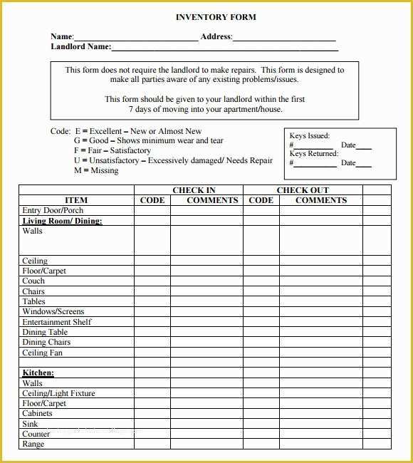 Free Landlord Templates Of 13 Rental Inventory Templates