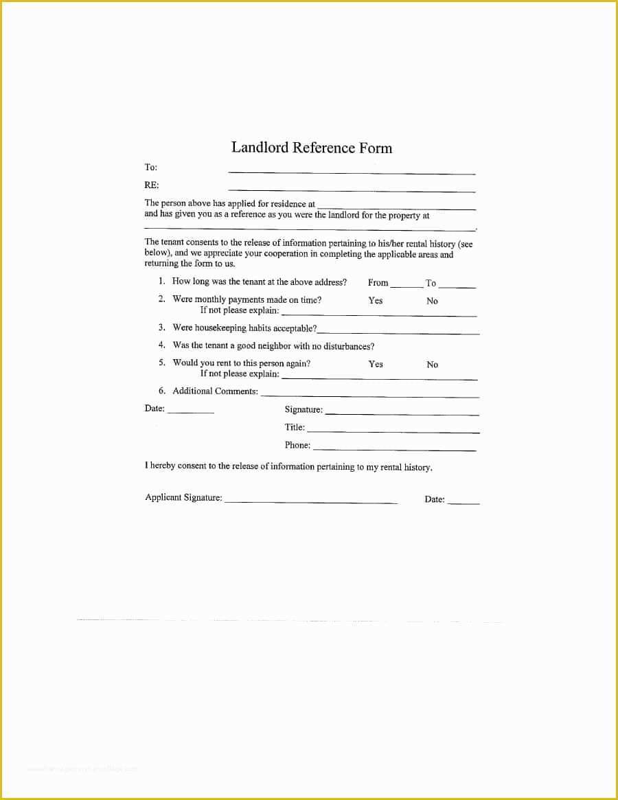 Free Landlord Templates Of 40 Landlord Reference Letters & form Samples Template Lab