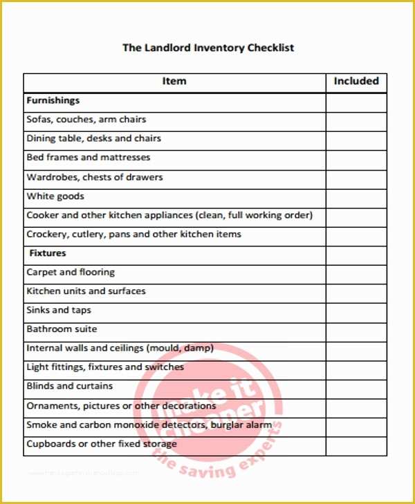 Free Landlord Templates Of 8 Landlord Inventory Templates Sample Example
