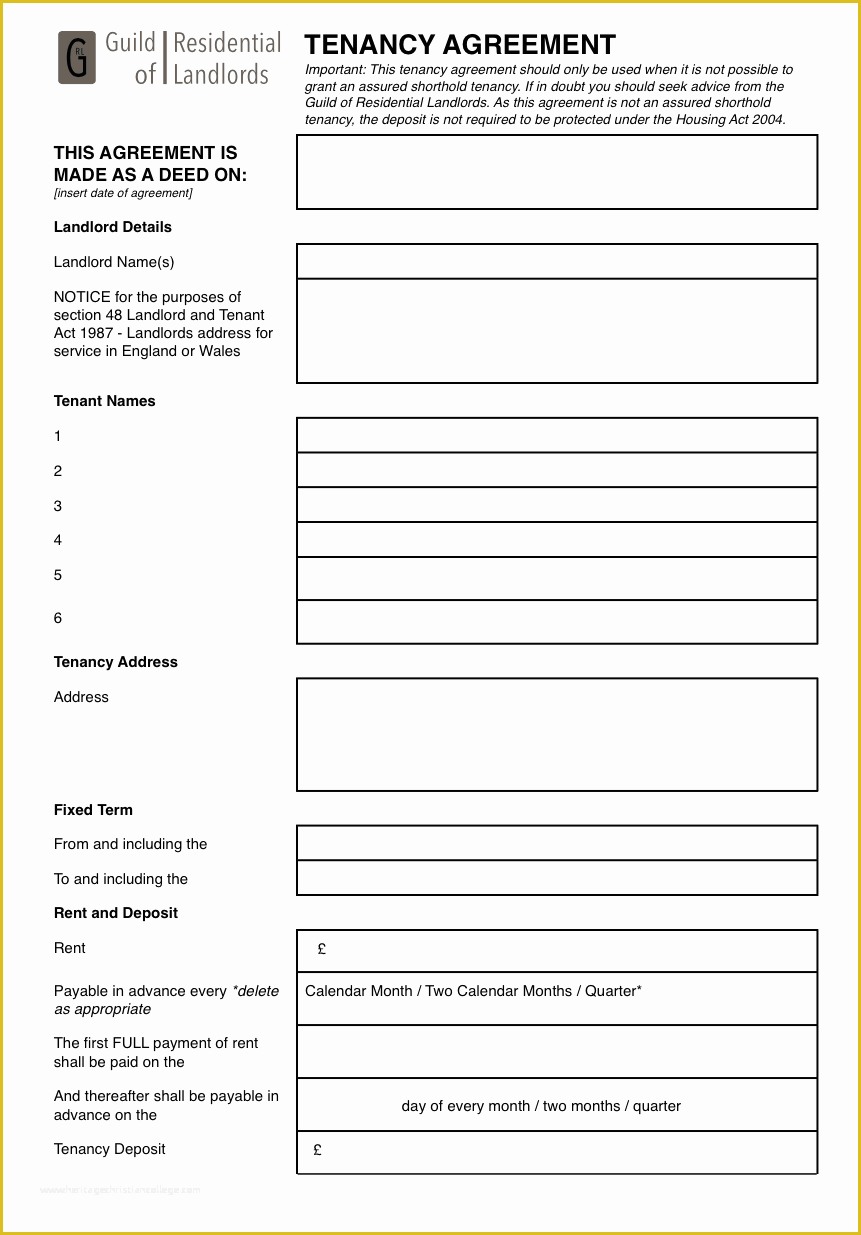 Free Landlord Templates Of Contractual Mon Law Tenancy Agreement