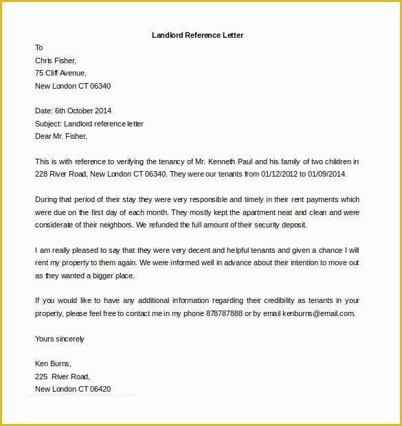 Free Landlord Templates Of Free Reference Letter Templates 24 Free Word Pdf