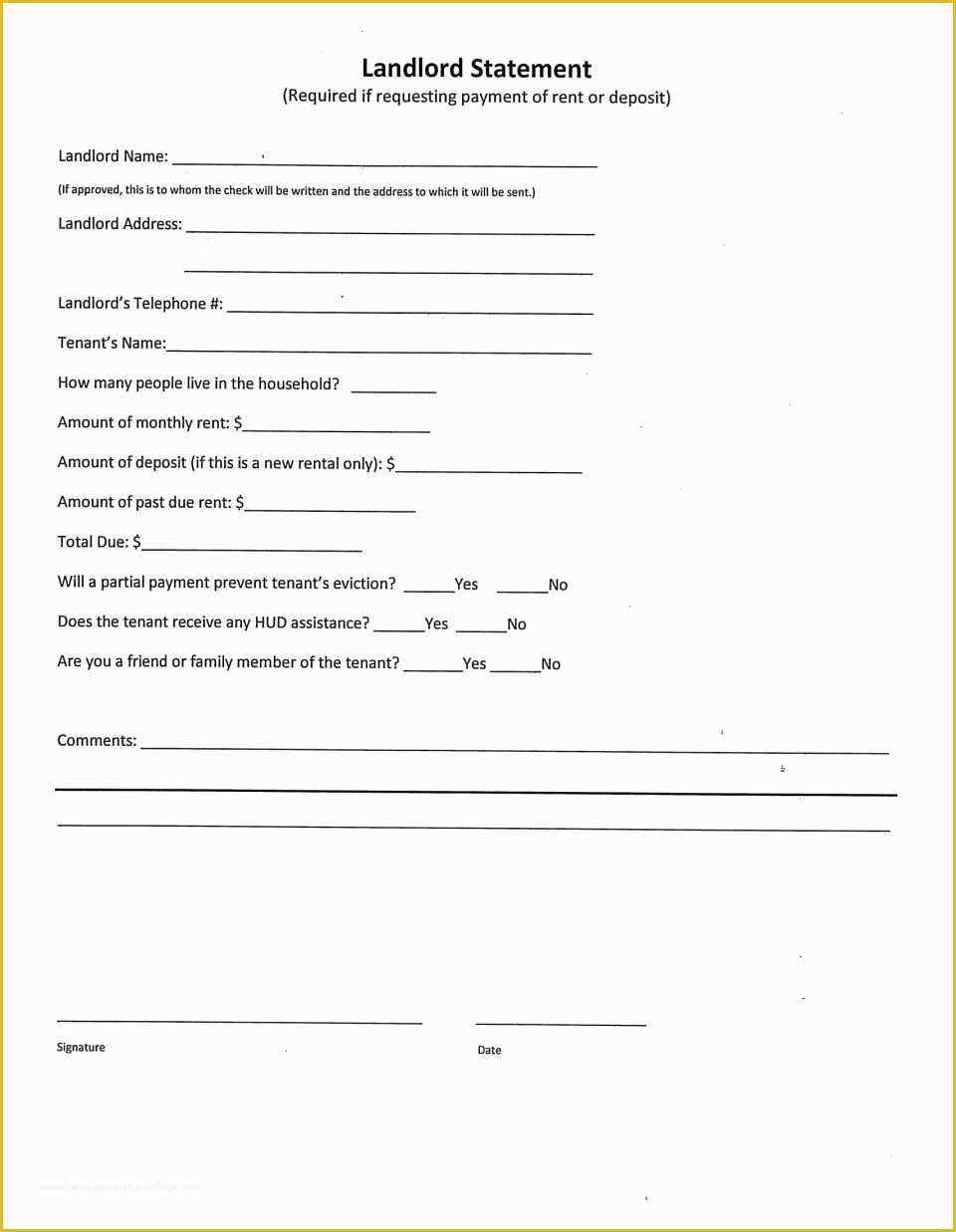 Free Landlord Templates Of Landlord Rent Statement Template form Buffalo Ny Itemized