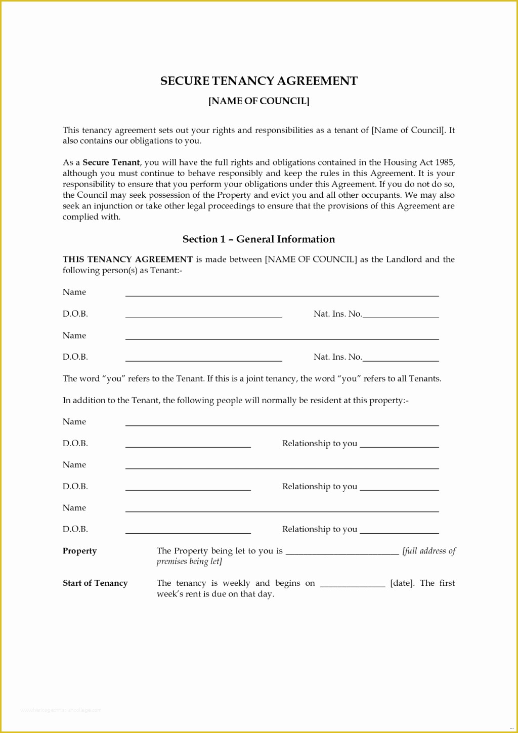 Free Landlord Templates Of Tenancy Agreement Templates In Word format Excel Template