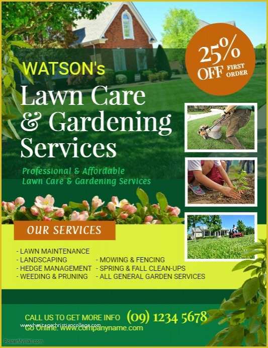 Free Landscaping Flyer Templates Of Lawn and Landscaping Flyer Template